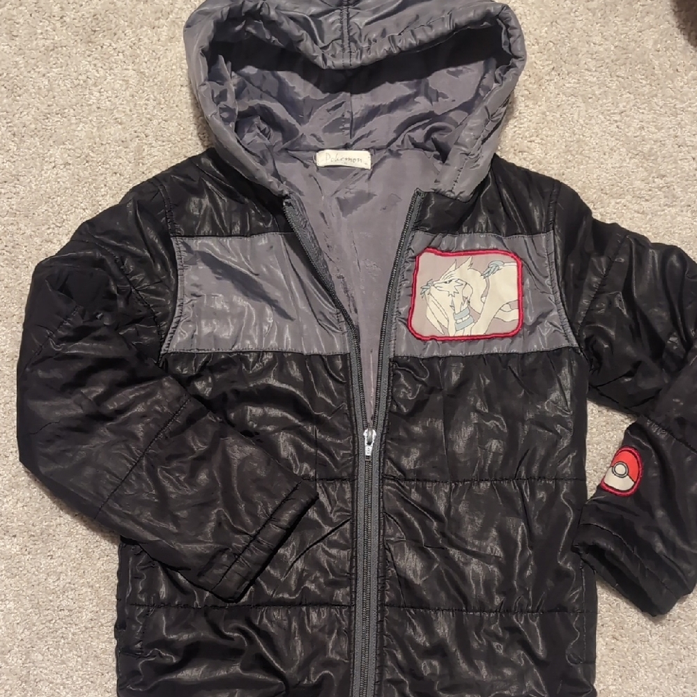 Kids Black and Gray Pokemon Hooded Jacket